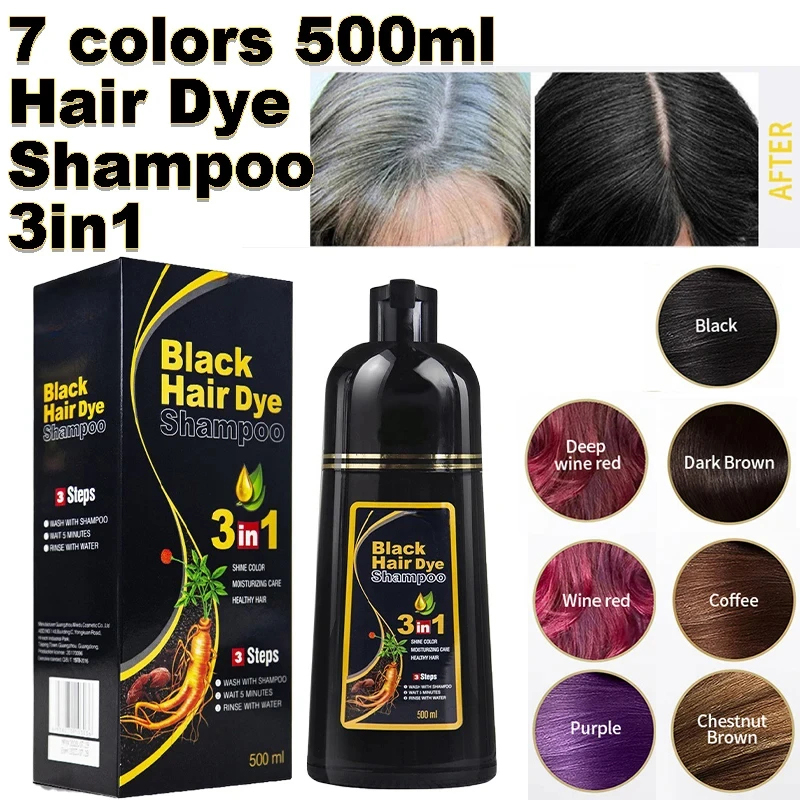 Hair Spray Color - Sampo Pewarna Rambut Hitam 3 In